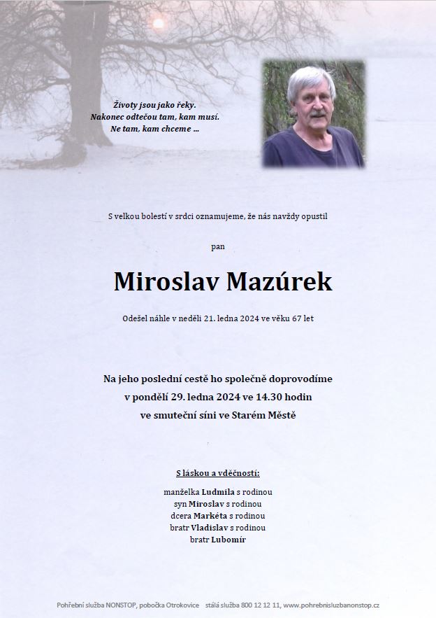 Smute N Ozn Men Miroslav Maz Rek Uhersk Hradi T